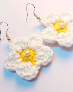 Handmade Crochet Flower Earrings