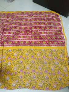 Floral Print Cotton Saree