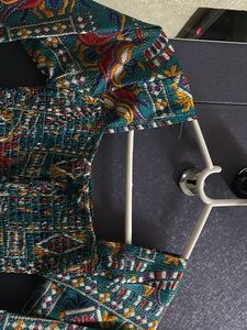 Girls' Green Patterned Top