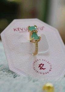 Antitarnish Green Stone Ring