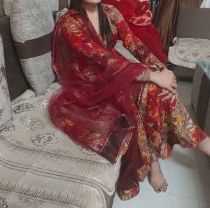 Beautiful Anarkali Kurta With Heavy Net Duptta