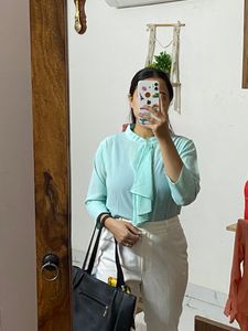 Formal Blue Top For Office And College Wear