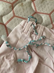 Pink tie-waist shorts