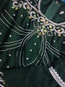 Elegant Green Embroidered Outfit