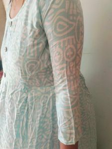 Cyan Colour Umbrella Kurti
