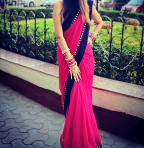 Mirror Lace Work Saree