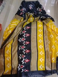 Ikkat Print Silk Saree,Used Once