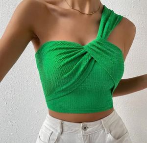 Green Criss Cross Crop Top