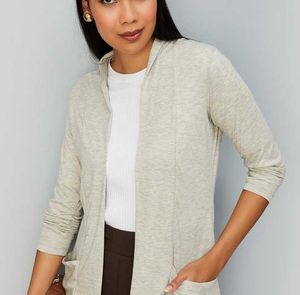 Solid Knit Shrug With Pockets