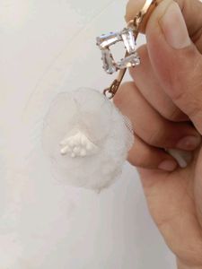 White Flower Earrings