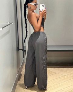 Icon Solid Babdana Tube Top &amp; Cargo Pant