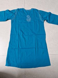 Blue Lucknowi Kurti