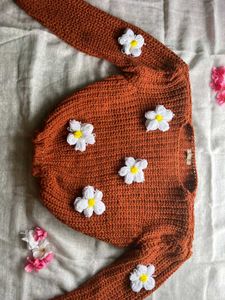 Floral Crochet Sweater