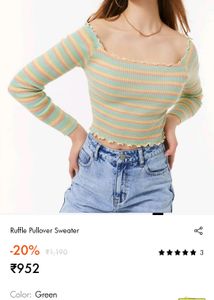 Striped Long Sleeve Crop Top