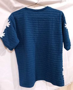 Embroidered Blue Top
