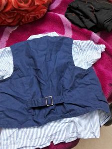 Blue Shirt With Waistcoat