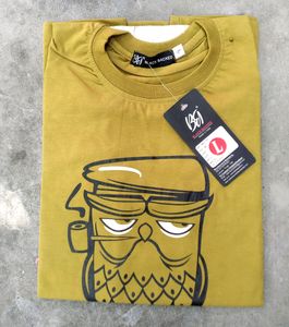 BRAND NEW OWL PRINTED COTTON T-SHIRT