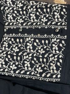 Black Embroidered Kurta Set