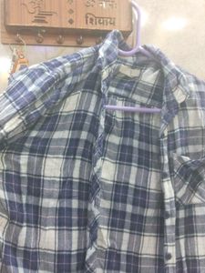 blue checks shirt