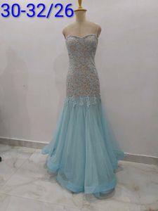 Blue Lace Mermaid Gown