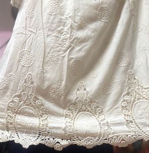 Designer Off-Shoulder Embroidered Cutwork Top