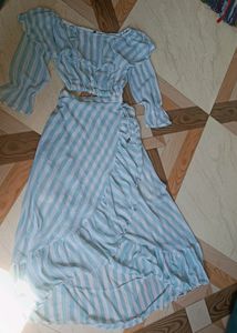 Striped Ruffle Maxi Dress