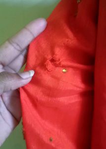 Orange 🧡 Saree With Blouse