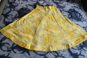 Yellow Printed Flare Ghaghra 😍