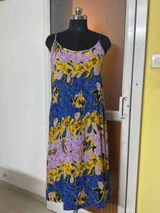 ELISA Underwater Floral Print Slip Dress