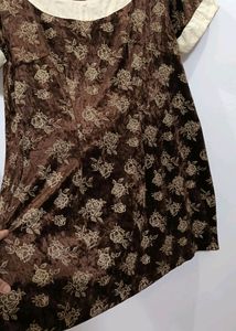 Vintage Floral Velvet Dress