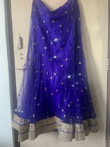 Purple Mermaid Net Sequinned Lehenga With Dupatta