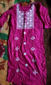 pink chikankari kurta