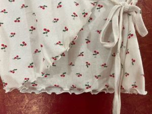 Korean Top With Cherry Prints 🍒