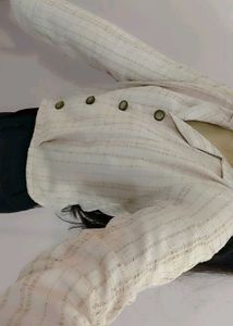 Striped Button-Up Blazer