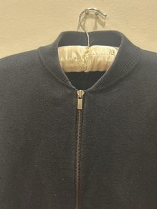 Black Korean Collar Zip Sweats