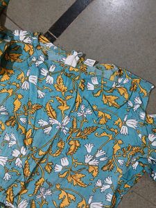 Shoulder Cut Grown Kurti With Plazo