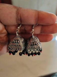 Silver Jhumka Earrings