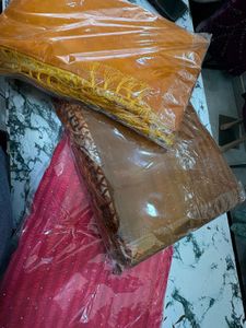 Contrast Brossaa Saree With Fully Stones