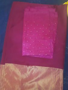 Elegant wine like magenta colour Saree with Blous