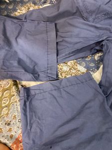 Blue Cropped Cargo Pants