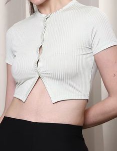 Cute Button-Up Crop Top