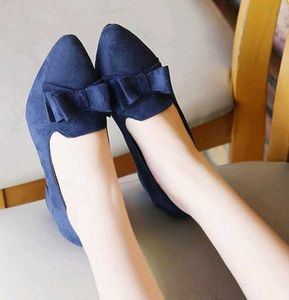 Navy Blue Block Heel