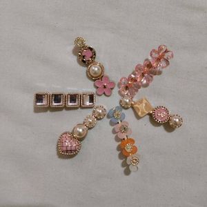 6 Ps Korean Style Pearl Rhinestone Hair Clip