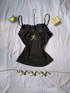 Sparkly Black Cami Top