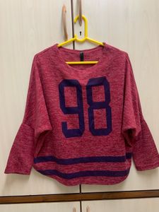 Red Marl-Effect Winter Top