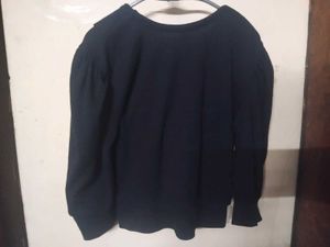 Elegant korean Black Long Sleeve Top