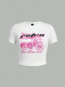 SAVANA Printed Pullover T-shirt (crop)