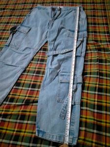 Light Wash Cargo Jeans