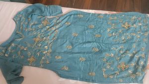 Teal Embroidered Kurta Set