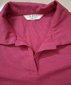Pink polo T-shirt[Size~S]💗